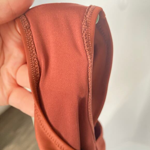 Aerie Dark Orange Rusty Brown Crochet Back One Piece Swim Suit Sz S - Picture 11 of 12